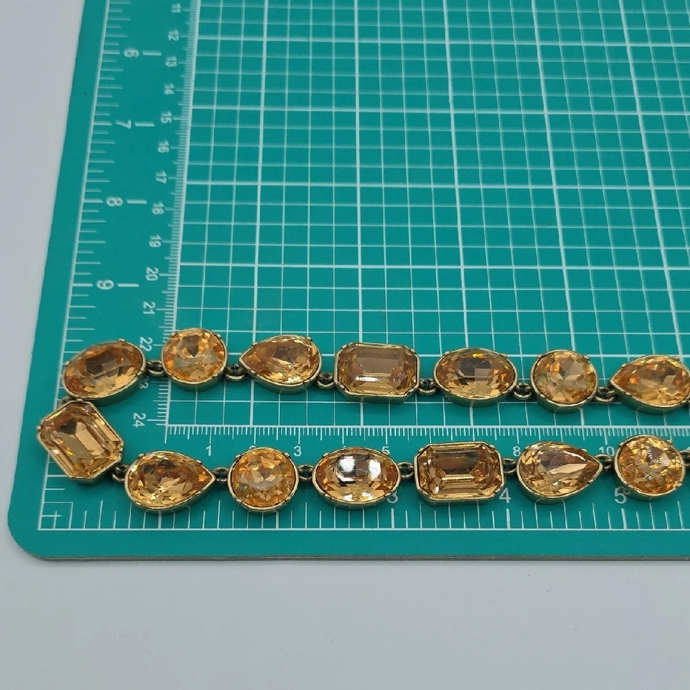 J. Crew Gold Necklace with Amber Stones